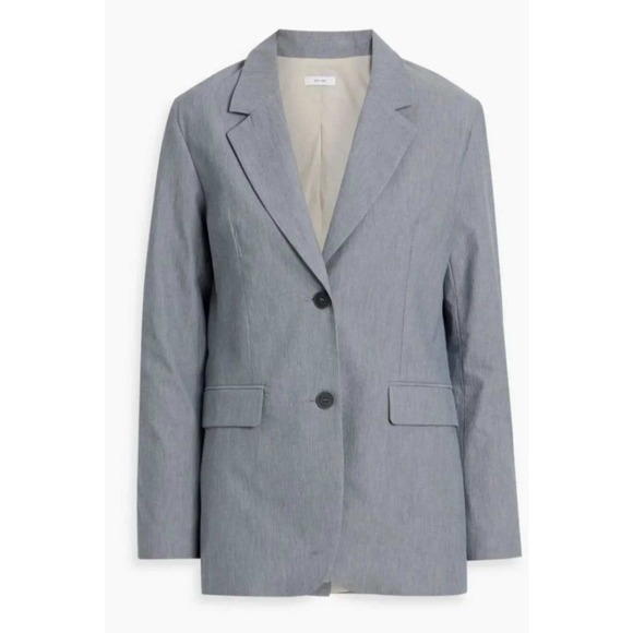 IRIS & INK Jackets & Blazers - Iris & Ink Blazer Organic Cotton Size 10 Grey Two Button Professional Career